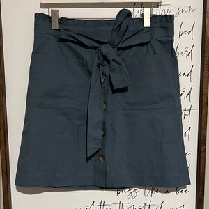 NWT LOFT Blue Button-Front Skirt